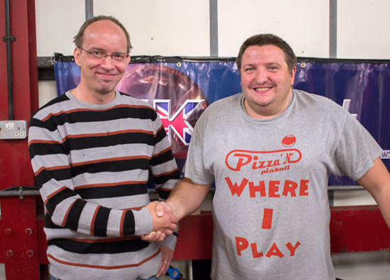 Albert and Franck in the UK Pinball Open 2015 final