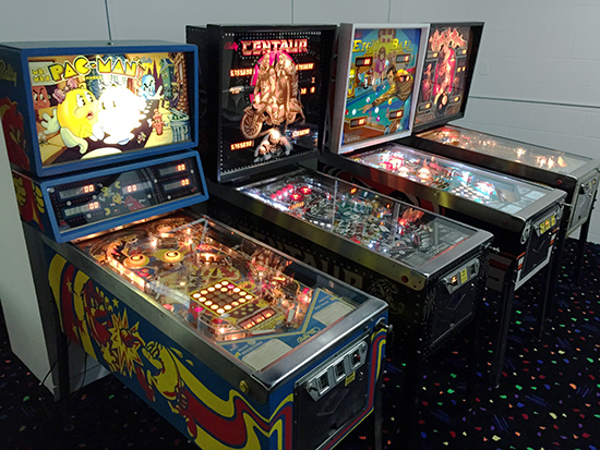 Classic Bally solid-state games in the back pinball room 