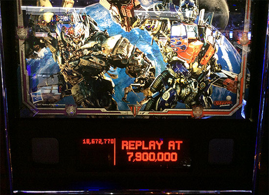 The replay score on Transformers