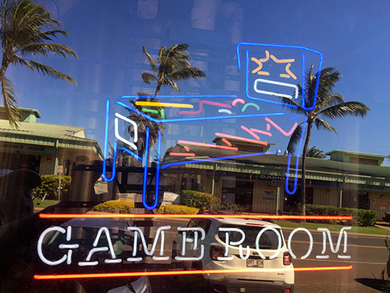 The 'game room' sign