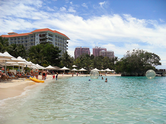 The resort's private beach