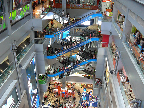 Inside the MBK center in Bangkok