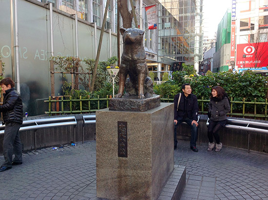 Statue of Hachikō, a dog who waited on his late master at Shibuya Station every day from 1923 to 1935