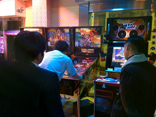 Mr. Ito, Mr. Yasuda and our new pinball friend