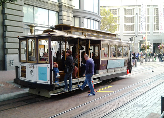 One of the famous San Francisco cable cars