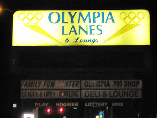 The exterior of the Olympia Lanes