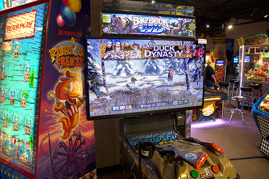 Fishbowl Frenzy by Ken Fedesna's company Team Play, and Big Buck Hunter from Eugene Jarvis's Raw Thrills and Play Mechanix, with the team headed up by Mark Ritchie