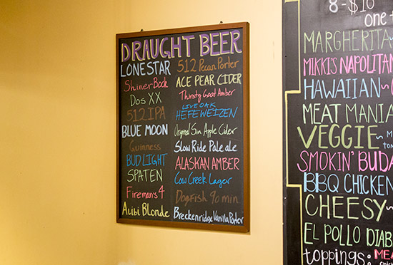 The beer menu