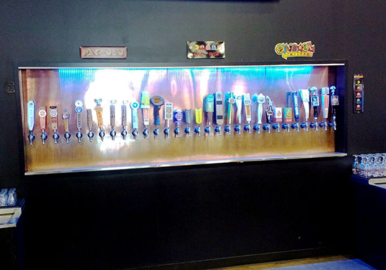 The thirty beer taps 