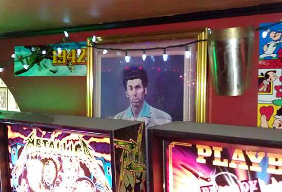 Cosmo Kramer keeps an eye on things from behind the machines