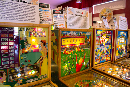 Information and high score cards for each pinball