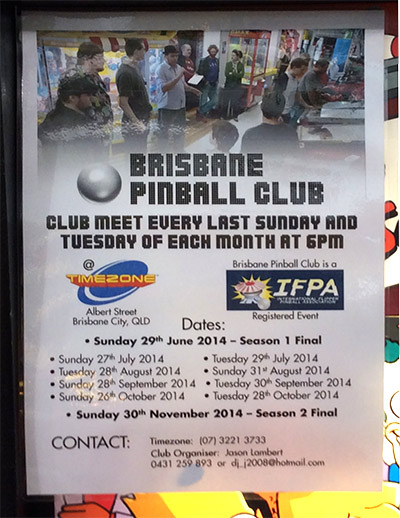 Brisbane Pinball Club meetings
